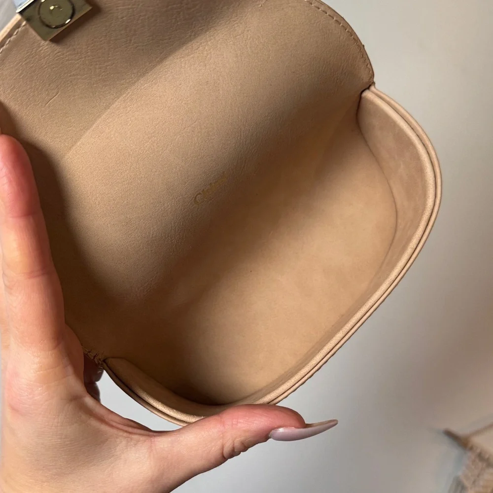 EUC CHLOE Elegant Tan Leather Sunglasses Glasses Case or Clutch - Picture 6 of 6